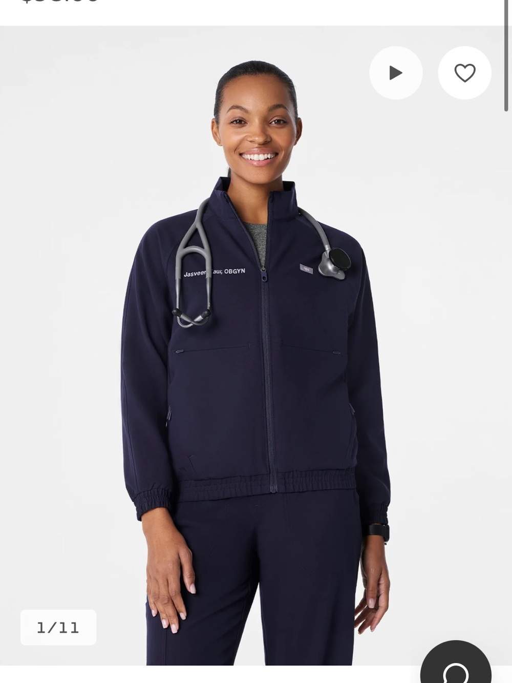 Figs Sydney Scrub Jacket